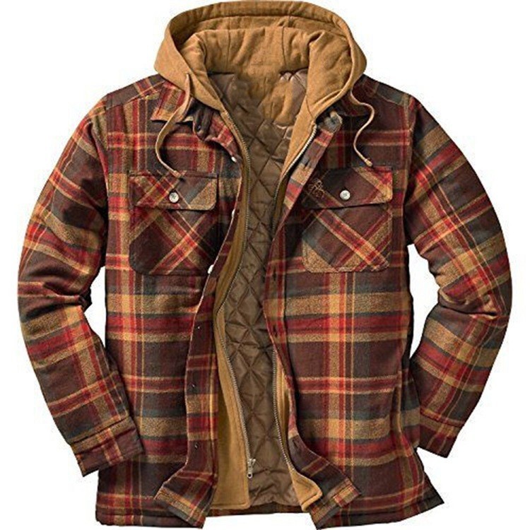 Coats & Jackets |  Mens Brushed Wool-Blend Checked Overshirt