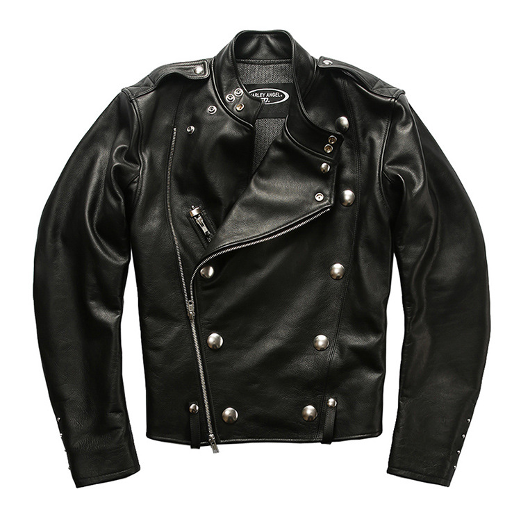 Coats & Jackets |  Mens Double Breasted Lambskin Biker Jacket