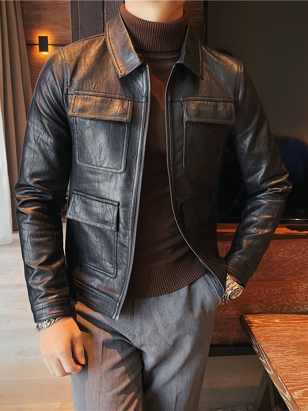 Coats & Jackets |  Mens Leather Biker Jacket