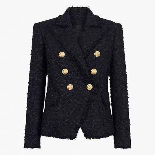 Coats & Jackets |  Womens 6-Button Cropped Tweed Jacket