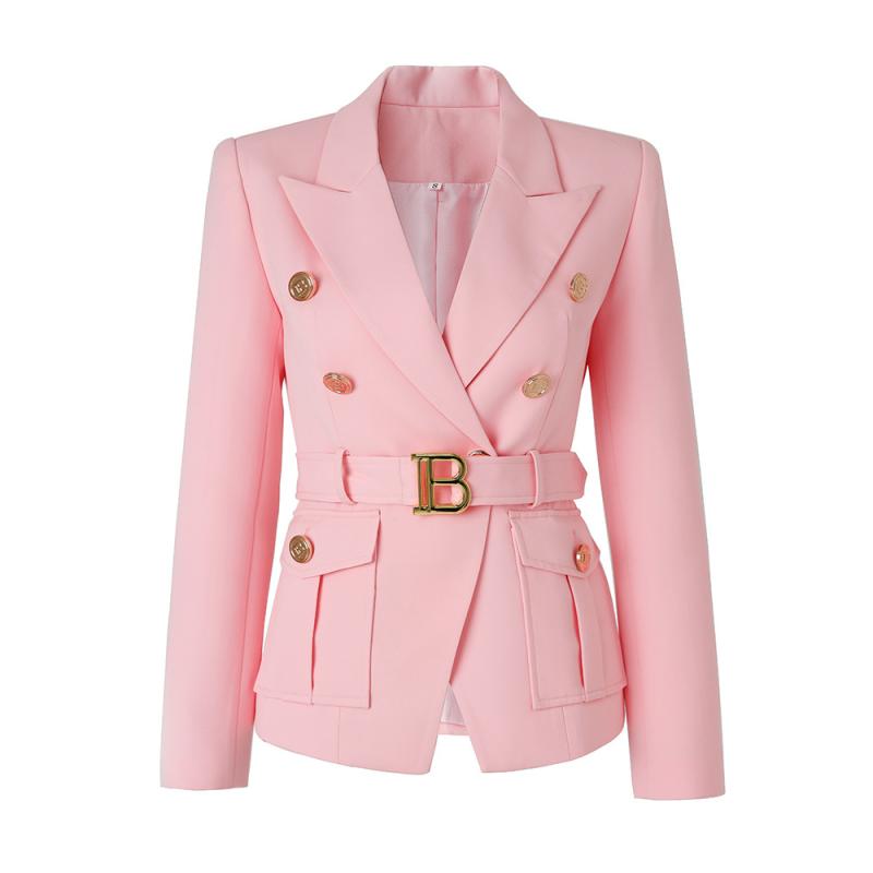 Coats & Jackets |  Womens 6-Button Double Crepe Two-Tone Jacket