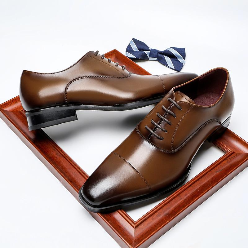 Dress Shoes |  Mens Christopher Goodyear Welted Shoes – Leather In Brown Dark