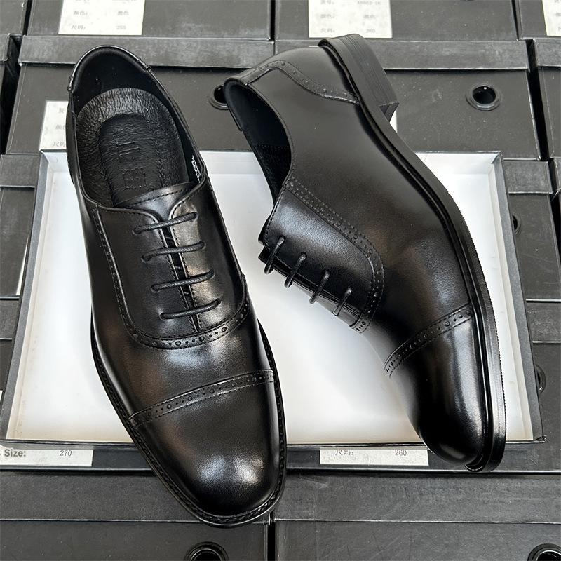 Dress Shoes |  Mens Handmade Stacked Heel Lace Up