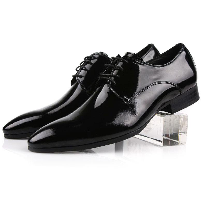 Dress Shoes |  Mens Jet Patent Rubber Sole Derby