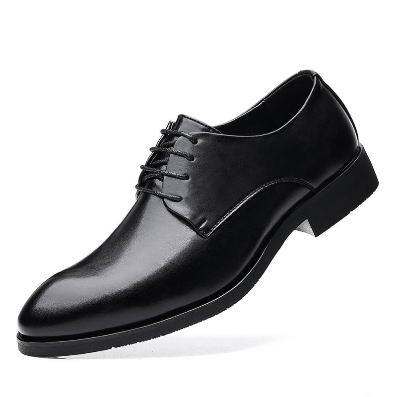 Dress Shoes |  Mens Nero Leather Lace-Up Derby