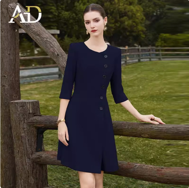 Dresses |  Womens 8-Button Crepe Dress