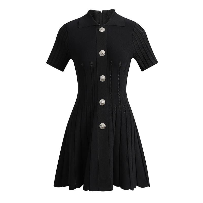 Dresses |  Womens Flared Knit Dress With Buttons