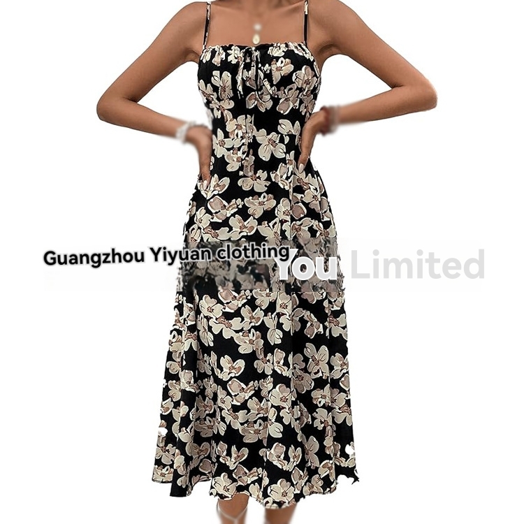 Dresses |  Womens Long Dress With Redcurrant Print