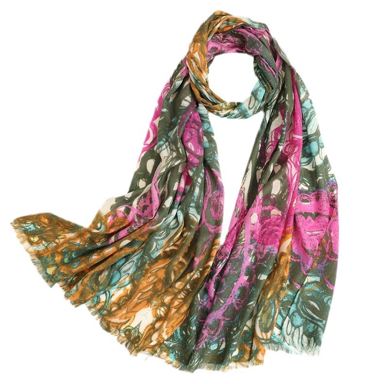 Hats, Scarves & Gloves |  Womens Giraffe Jungle Print Digital Print Oblong Scarf