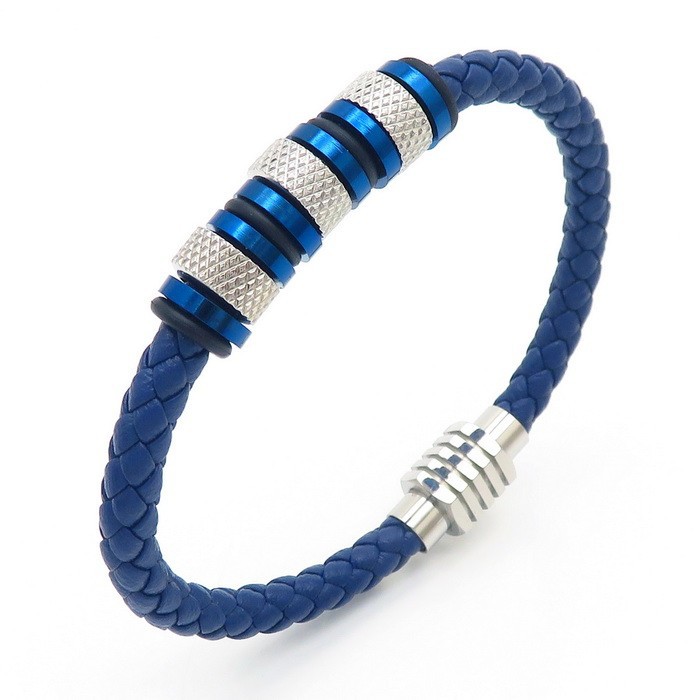 Jewellery |  Mens Leather And Rubber Tubular Bracelet