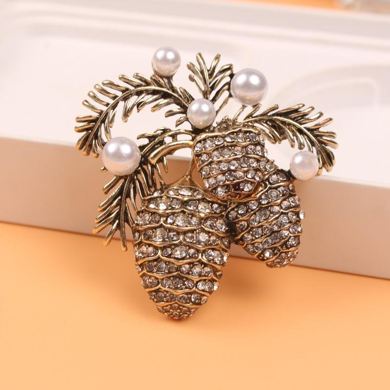 Jewellery |  Womens Brass And Crystal Palm Tree Brooch