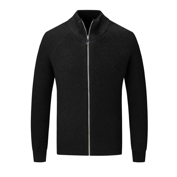 Knitwear |  Mens Inlay Knitted Pull Zip-Up Sweater