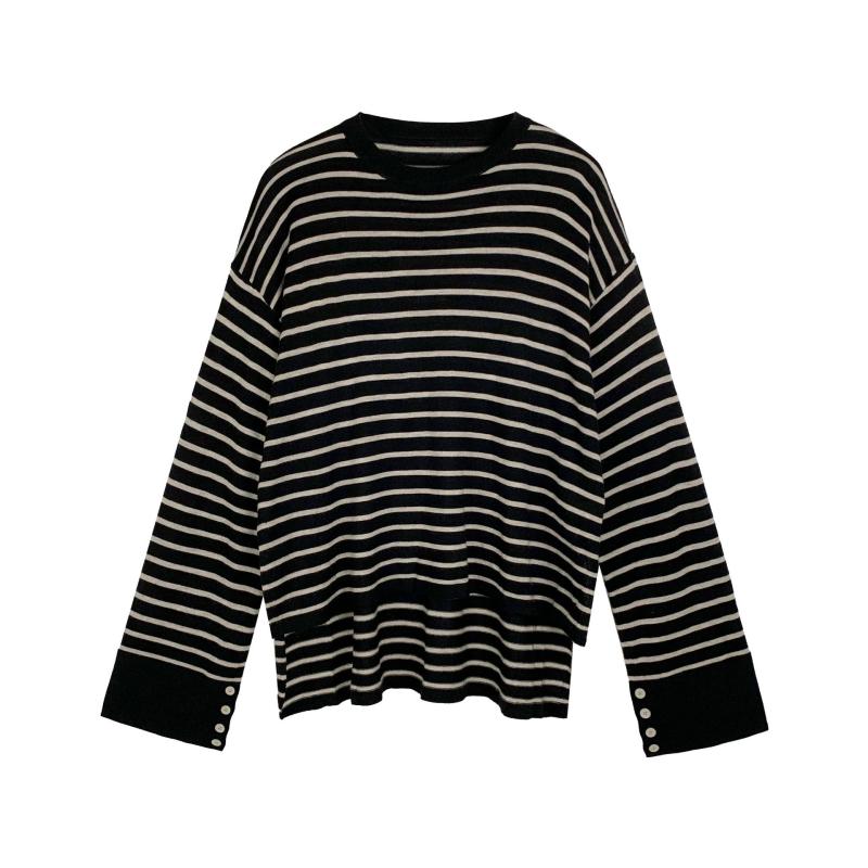 Knitwear |  Mens Striped Cut Out Sweater