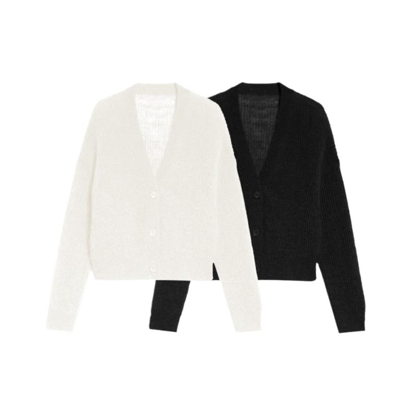 Knitwear |  Womens Brushed Crop Cardigan