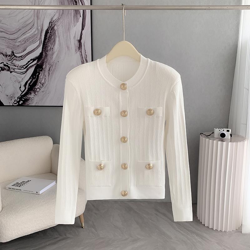 Knitwear |  Womens Knit Cardigan With Gold Buttons