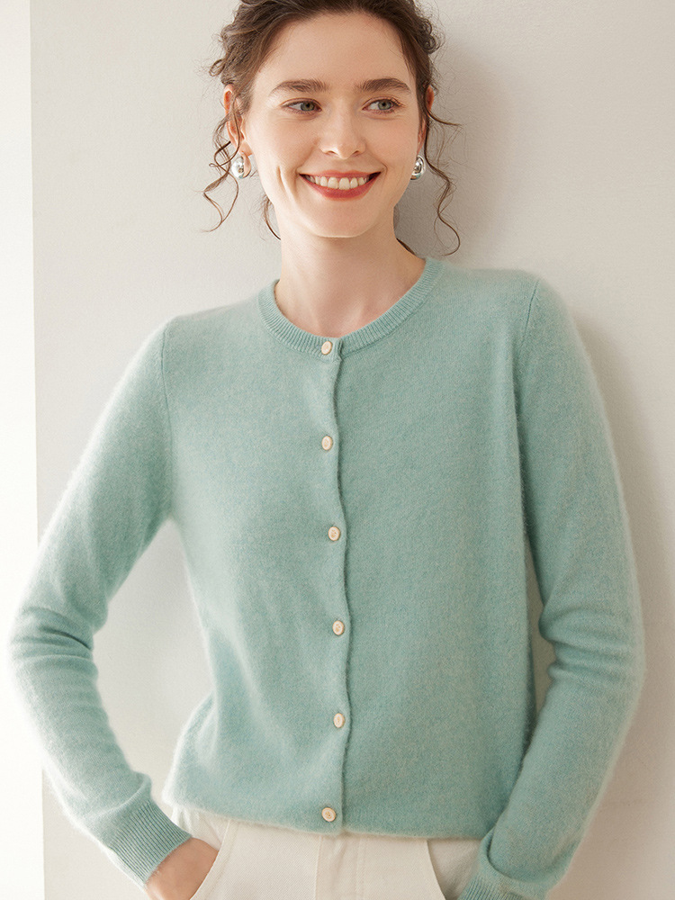 Knitwear |  Womens Merino Lurex Classic Button Up Cardigan