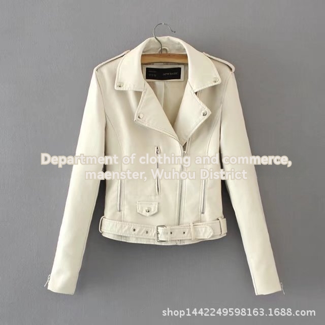 Outerwear |  Womens Zipped Leather Biker Jacket