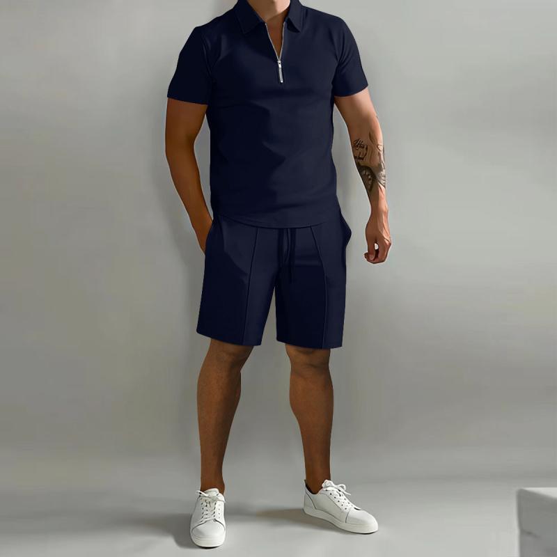 Shirts And Polos |  Mens Albany-Short Sleeve Half Zip Textured Polo