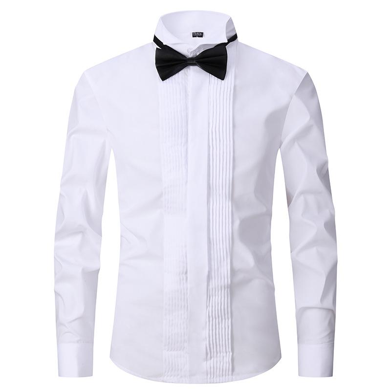 Shirts And Polos |  Mens Dinner Shirt With Front Pleats