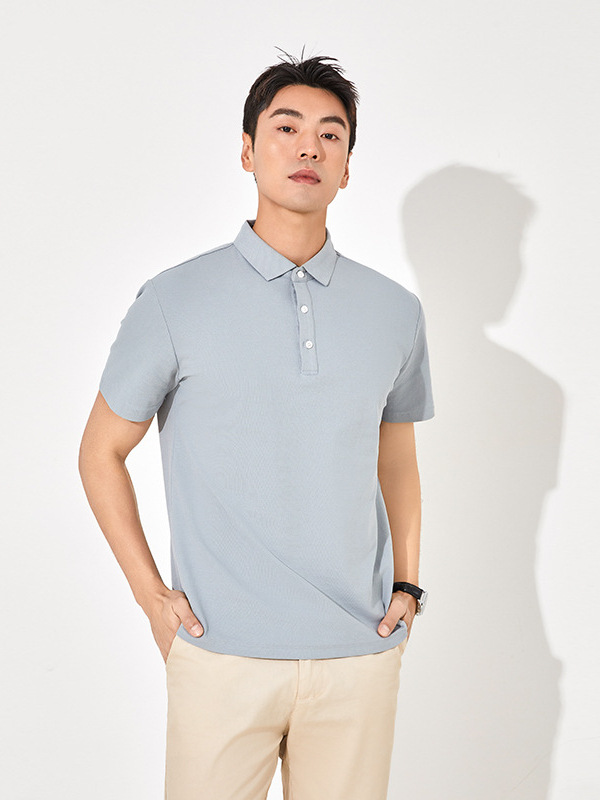 Shirts And Polos |  Mens Garment Dyed Crepe Cotton Half-Sleeve Polo