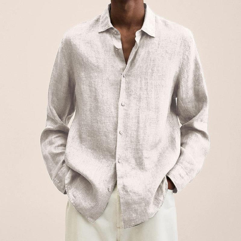 Shirts And Polos |  Mens Tailored Fit Basketweave Linen Shirt