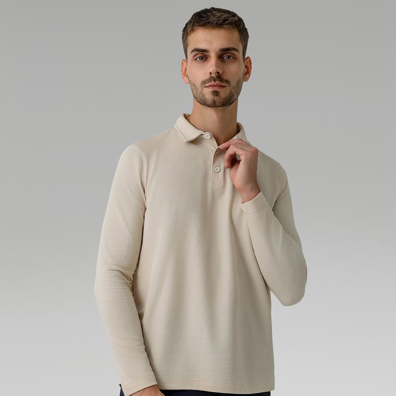 Shirts And Polos |  Mens Trafford – Long Sleeve Half Button Merino Polo