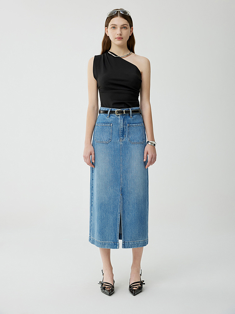 Skirts |  Womens Mackenzie Column Denim Skirt