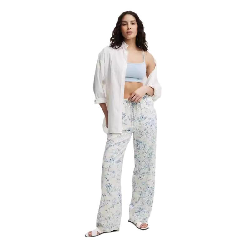 Sleepwear |  Womens Toile De Jouy Straight Leg Full Length Pant