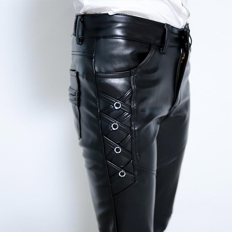 Trousers And Shorts |  Mens Stretch Leather Trousers