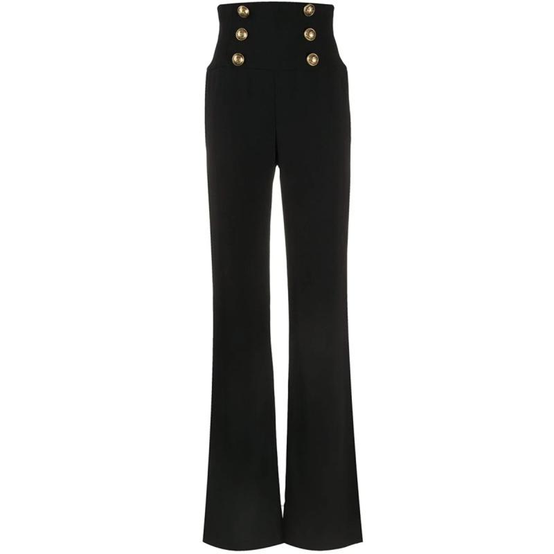 Trousers And Shorts |  Womens Flared Trousers With Buttons